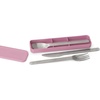 image:imageBrabantia  Make amp Take Cutlery Set with Case  Pack of 3 Cutlery Knife Spoon amp Fork  Hygienic Compact Design  Stainless Steel  Dishwasher Safe  Travel Cutlery Set for 1 Person  BlackLilac Pink