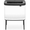 image:imageBrabantia Bo Laundry Hamper Matt Black Removable Laundry Bag 16 Gal Ventilated Stylish Discreet Dirty Clothes Holder Flat Back AntiRust Materials for Bathroom UseWhite