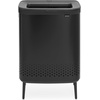image:imageBrabantia Bo Laundry Hamper Matt Black Removable Laundry Bag 16 Gal Ventilated Stylish Discreet Dirty Clothes Holder Flat Back AntiRust Materials for Bathroom UseMatt Black