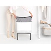 image:imageBrabantia Bo Laundry Hamper Matt Black Removable Laundry Bag 16 Gal Ventilated Stylish Discreet Dirty Clothes Holder Flat Back AntiRust Materials for Bathroom UseWhite
