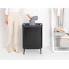 image:imageBrabantia Bo Laundry Hamper Matt Black Removable Laundry Bag 16 Gal Ventilated Stylish Discreet Dirty Clothes Holder Flat Back AntiRust Materials for Bathroom UseMatt Black