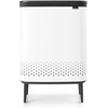 image:imageBrabantia Bo Laundry Hamper Matt Black Removable Laundry Bag 16 Gal Ventilated Stylish Discreet Dirty Clothes Holder Flat Back AntiRust Materials for Bathroom UseWhite