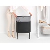 image:imageBrabantia Bo Laundry Hamper Matt Black Removable Laundry Bag 16 Gal Ventilated Stylish Discreet Dirty Clothes Holder Flat Back AntiRust Materials for Bathroom UseMatt Black