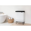 image:imageBrabantia Bo Laundry Hamper Matt Black Removable Laundry Bag 16 Gal Ventilated Stylish Discreet Dirty Clothes Holder Flat Back AntiRust Materials for Bathroom UseWhite