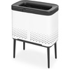 image:imageBrabantia Bo Laundry Hamper Matt Black Removable Laundry Bag 16 Gal Ventilated Stylish Discreet Dirty Clothes Holder Flat Back AntiRust Materials for Bathroom UseWhite