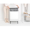 image:imageBrabantia Bo Laundry Hamper Matt Black Removable Laundry Bag 16 Gal Ventilated Stylish Discreet Dirty Clothes Holder Flat Back AntiRust Materials for Bathroom UseWhite