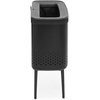 image:imageBrabantia Bo Laundry Hamper Matt Black Removable Laundry Bag 16 Gal Ventilated Stylish Discreet Dirty Clothes Holder Flat Back AntiRust Materials for Bathroom UseMatt Black