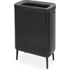 image:imageBrabantia Bo Laundry Hamper Matt Black Removable Laundry Bag 16 Gal Ventilated Stylish Discreet Dirty Clothes Holder Flat Back AntiRust Materials for Bathroom UseMatt Black
