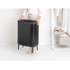 image:imageBrabantia Bo Laundry Hamper Matt Black Removable Laundry Bag 16 Gal Ventilated Stylish Discreet Dirty Clothes Holder Flat Back AntiRust Materials for Bathroom UseMatt Black