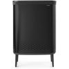 image:imageBrabantia Bo Laundry Hamper Matt Black Removable Laundry Bag 16 Gal Ventilated Stylish Discreet Dirty Clothes Holder Flat Back AntiRust Materials for Bathroom UseMatt Black