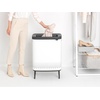 image:imageBrabantia Bo Laundry Hamper Matt Black Removable Laundry Bag 16 Gal Ventilated Stylish Discreet Dirty Clothes Holder Flat Back AntiRust Materials for Bathroom UseWhite