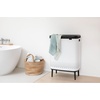 image:imageBrabantia Bo Laundry Hamper Matt Black Removable Laundry Bag 16 Gal Ventilated Stylish Discreet Dirty Clothes Holder Flat Back AntiRust Materials for Bathroom UseWhite