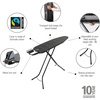 image:imageBrabantia Compact Ironing Board with LeftRight Adjustable Steam Iron Rest  Small Size A  Fairtrade Denim Black Cover  Adjustable Height 2738 Easy Fold AntiCollapse Lock NonSlip FeetDenim Black