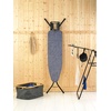 image:imageBrabantia Compact Ironing Board with LeftRight Adjustable Steam Iron Rest  Small Size A  Fairtrade Denim Black Cover  Adjustable Height 2738 Easy Fold AntiCollapse Lock NonSlip FeetDenim Blue