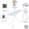 image:imageBrabantia Compact Ironing Board with LeftRight Adjustable Steam Iron Rest  Small Size A  Fairtrade Denim Black Cover  Adjustable Height 2738 Easy Fold AntiCollapse Lock NonSlip FeetFresh Breeze