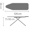 image:imageBrabantia Compact Ironing Board with LeftRight Adjustable Steam Iron Rest  Small Size A  Fairtrade Denim Black Cover  Adjustable Height 2738 Easy Fold AntiCollapse Lock NonSlip FeetDenim Black