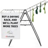 image:imageBrabantia HangOn Clothes Drying Rack  67ft 20m  Matt Black  Large Indoor Clothes Airer Laundry Stand with 2 FoldOut Wings amp Hanger Hooks Folds Flat  Fits 2 Full LoadsMatt Black