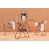 image:imageBrabantia HangOn Clothes Drying Rack with Garment Rail  67ft 20m  Matt Black  Large Indoor Clothes Airer Laundry Stand with 2 FoldOut Wings amp Hanger Hooks Folds Flat  Fits 2 Full LoadsFresh White