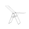 image:imageBrabantia HangOn Clothes Drying Rack with Garment Rail  67ft 20m  Matt Black  Large Indoor Clothes Airer Laundry Stand with 2 FoldOut Wings amp Hanger Hooks Folds Flat  Fits 2 Full LoadsMetallic Gray