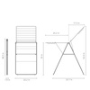 image:imageBrabantia HangOn Clothes Drying Rack with Garment Rail  67ft 20m  Matt Black  Large Indoor Clothes Airer Laundry Stand with 2 FoldOut Wings amp Hanger Hooks Folds Flat  Fits 2 Full LoadsFresh White