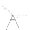 image:imageBrabantia HangOn Clothes Drying Rack with Garment Rail  82ft 25m  White  Large Indoor Clothes Airer Laundry Stand with 2 FoldOut Wings amp Hanger Hooks Folds Flat  Fits 3 Full LoadsMetallic Gray