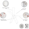 image:imageBrabantia HangOn Clothes Drying Rack with Garment Rail  82ft 25m  White  Large Indoor Clothes Airer Laundry Stand with 2 FoldOut Wings amp Hanger Hooks Folds Flat  Fits 3 Full LoadsFresh White