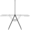 image:imageBrabantia HangOn Clothes Drying Rack with Garment Rail  82ft 25m  White  Large Indoor Clothes Airer Laundry Stand with 2 FoldOut Wings amp Hanger Hooks Folds Flat  Fits 3 Full LoadsMatt Black
