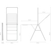 image:imageBrabantia HangOn Clothes Drying Rack with Garment Rail  82ft 25m  White  Large Indoor Clothes Airer Laundry Stand with 2 FoldOut Wings amp Hanger Hooks Folds Flat  Fits 3 Full LoadsMetallic Gray