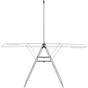 image:imageBrabantia HangOn Clothes Drying Rack with Garment Rail  82ft 25m  White  Large Indoor Clothes Airer Laundry Stand with 2 FoldOut Wings amp Hanger Hooks Folds Flat  Fits 3 Full LoadsMetallic Gray