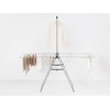 image:imageBrabantia HangOn Clothes Drying Rack with Garment Rail  82ft 25m  White  Large Indoor Clothes Airer Laundry Stand with 2 FoldOut Wings amp Hanger Hooks Folds Flat  Fits 3 Full LoadsMetallic Gray