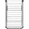 image:imageBrabantia HangOn Clothes Drying Rack with Garment Rail  82ft 25m  White  Large Indoor Clothes Airer Laundry Stand with 2 FoldOut Wings amp Hanger Hooks Folds Flat  Fits 3 Full LoadsMetallic Gray
