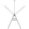 image:imageBrabantia HangOn Clothes Drying Rack with Garment Rail  82ft 25m  White  Large Indoor Clothes Airer Laundry Stand with 2 FoldOut Wings amp Hanger Hooks Folds Flat  Fits 3 Full LoadsMetallic Gray