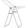 image:imageBrabantia HangOn Compact Clothes Drying Rack  49ft 15m  Metallic Gray  Small Indoor Clothes Airer Laundry Stand with 2 Foldout Wings amp Hanger Hooks Folds Flat Ideal for Condos  Fits Full LoadMetallic Gray