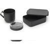 image:imageBrabantia Make amp Take Break Set Set of 2 Matching Water Bottle with Fruit Sieve Infuser amp Flat Lunch Box BPAFree Travel To Go Meal Containers Dishwasher SafeDark Gray