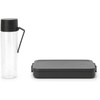 image:imageBrabantia Make amp Take Break Set Set of 2 Matching Water Bottle with Fruit Sieve Infuser amp Flat Lunch Box BPAFree Travel To Go Meal Containers Dishwasher SafeDark Gray