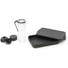 image:imageBrabantia Make amp Take Break Set Set of 2 Matching Water Bottle with Fruit Sieve Infuser amp Flat Lunch Box BPAFree Travel To Go Meal Containers Dishwasher SafeDark Gray