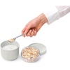 image:imageBrabantia Make amp Take Breakfast Bowl with Removable Clear Compartment for Toppings Light Gray 100 Leakproof Microwave amp Freezer Safe Oats Fruit Cereal Container 17 fl ozLight Gray