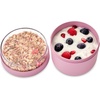 image:imageBrabantia Make amp Take Breakfast Bowl with Removable Clear Compartment for Toppings Light Gray 100 Leakproof Microwave amp Freezer Safe Oats Fruit Cereal Container 17 fl ozLilac Pink