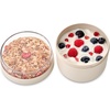 image:imageBrabantia Make amp Take Breakfast Bowl with Removable Clear Compartment for Toppings Light Gray 100 Leakproof Microwave amp Freezer Safe Oats Fruit Cereal Container 17 fl ozSoft Beige