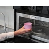 image:imageBrabantia Make amp Take Breakfast Bowl with Removable Clear Compartment for Toppings Light Gray 100 Leakproof Microwave amp Freezer Safe Oats Fruit Cereal Container 17 fl ozLilac Pink