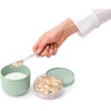 image:imageBrabantia Make amp Take Breakfast Bowl with Removable Clear Compartment for Toppings Light Gray 100 Leakproof Microwave amp Freezer Safe Oats Fruit Cereal Container 17 fl ozJade Green