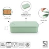 image:imageBrabantia Make amp Take Medium Lunch Box Jade Green BPAFree Airtight Snap Locks Microwave amp Freezer Safe Travel Meal Prep Container 37ozJade Green