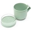 image:imageBrabantia Make amp Take Soup Mug with Handle amp Removable Clear Compartment for Toppings Jade Green 100 Leakproof Microwave amp Freezer Safe Meal Prep Container 20 fl ozJade Green