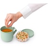 image:imageBrabantia Make amp Take Soup Mug with Handle amp Removable Clear Compartment for Toppings Jade Green 100 Leakproof Microwave amp Freezer Safe Meal Prep Container 20 fl ozJade Green
