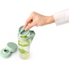 image:imageBrabantia Make amp Take Water Bottle with Strainer 17oz  Travel Water Bottle with Handle amp Fruit Sieve Infuser  Leakproof  Infuser  Easy Filling  Transparent  Dishwasher Safe  Light GrayJade Green