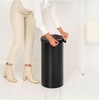 image:imageBrabantia Selector Laundry Basket with Lid  145 Gal  2 Compartment Washing Basket with QuickDrop Lids amp Removable Cotton Bag  Matt BlackMatt Black