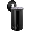 image:imageBrabantia Selector Laundry Basket with Lid  145 Gal  2 Compartment Washing Basket with QuickDrop Lids amp Removable Cotton Bag  Matt BlackMatt Black