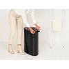 image:imageBrabantia Selector Laundry Basket with Lid  145 Gal  2 Compartment Washing Basket with QuickDrop Lids amp Removable Cotton Bag  Matt BlackMatt Black