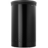 image:imageBrabantia Selector Laundry Basket with Lid  145 Gal  2 Compartment Washing Basket with QuickDrop Lids amp Removable Cotton Bag  Matt BlackMatt Black