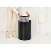 image:imageBrabantia Selector Laundry Basket with Lid  145 Gal  2 Compartment Washing Basket with QuickDrop Lids amp Removable Cotton Bag  Matt BlackMatt Black